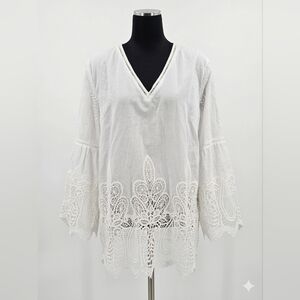 Chico's White Lace Tunic Top